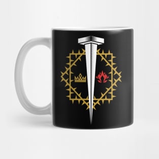 Nail and crown of thorns. Mug